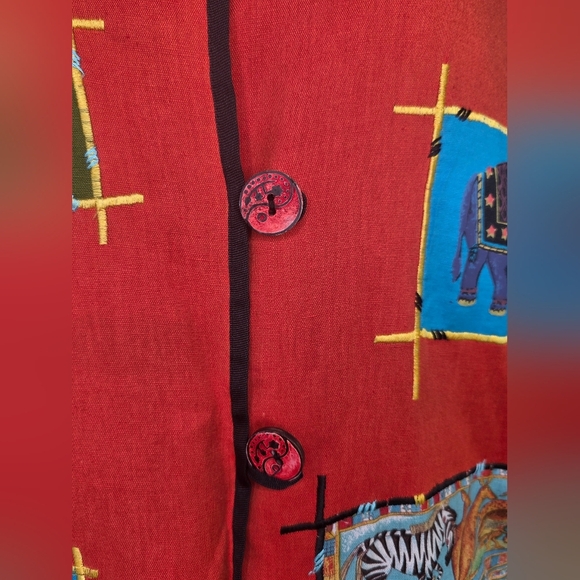 Allure Vintage Y2K Boho Patchwork Animal Print Jacket L India Cotton Rayon Flax - Picture 4 of 7